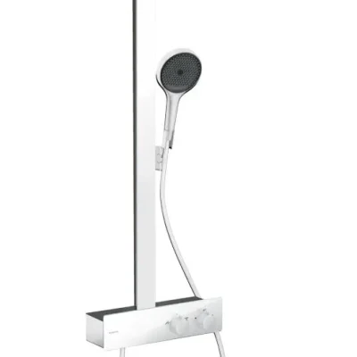 Hansgrohe Rainfinity - dušas komplekts ar termostatu, diametrs 25 cm, 3 strūklas veidi, balts matēts 28742700