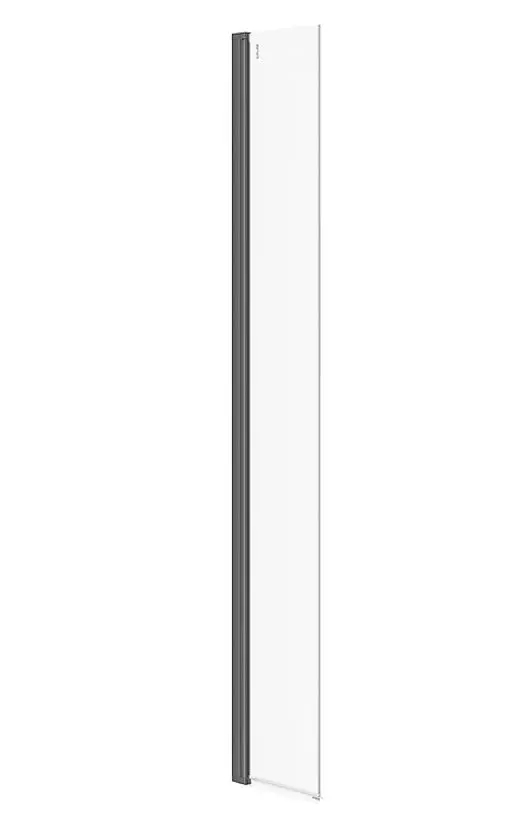 Cersanit Mille - kustīga sānu siena Walk-In dušai, 34x200 cm, melns/caurspīdīgs stikls S161-011