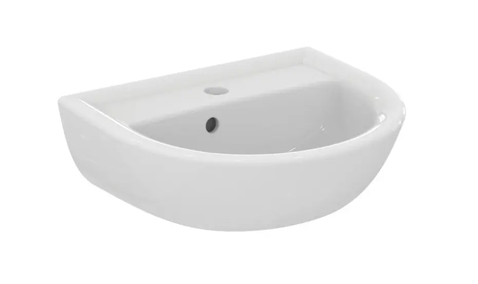 Ideal Standard Eurovit - roku mazgājamā izlietne 45x35 cm, ar pārplūdi, ar jaucējkrāna caurumu, balta E872101