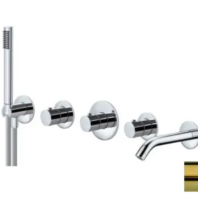 Paffoni Modular Box - termostatiskais maisītājs - zemapmetuma, 2 patērētājiem, birstēts zelts MDE001HGSP
