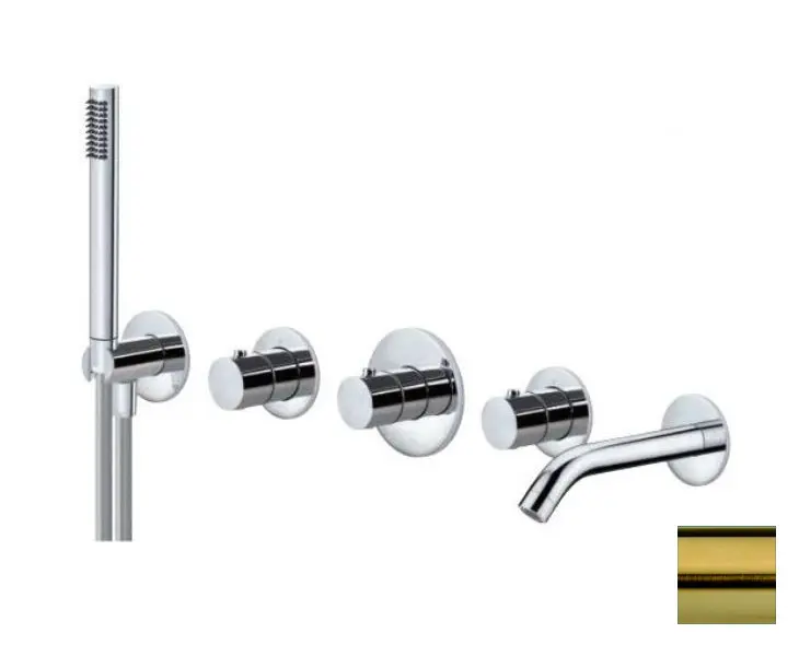 Paffoni Modular Box - termostatiskais maisītājs - zemapmetuma, 2 patērētājiem, birstēts zelts MDE001HGSP