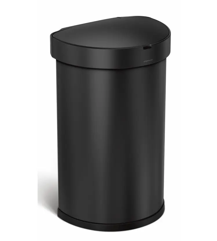 Simplehuman atkritumu tvertne - bezkontakta atkritumu tvertne ar kustības sensoru, 45 l, ar maisiņu kabatu, matēti melna ST2044