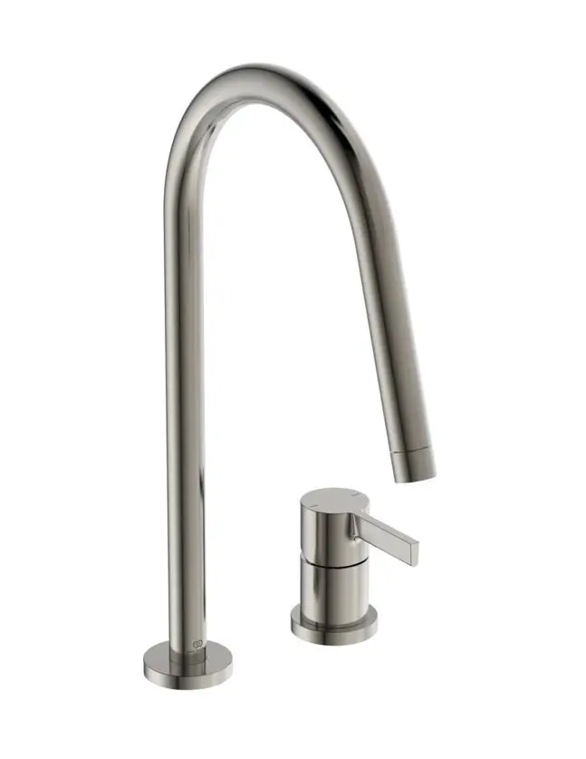 Ideal Standard Gusto - virtuves izlietnes maisītājs, 2 caurumu montāža, tērauds BD422GN