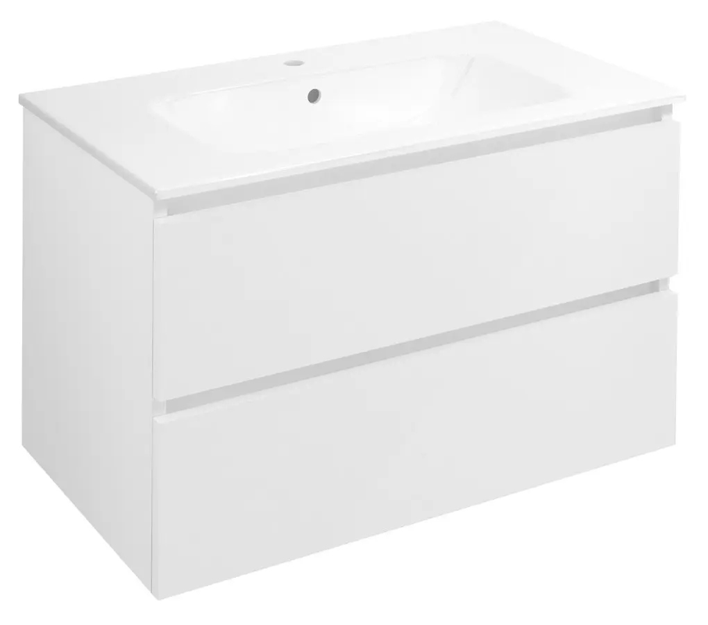 Sapho Ezara - izlietnes skapītis, 80×46×52 cm, 2 atvilktnes, spīdīgi balts EZ801-3030