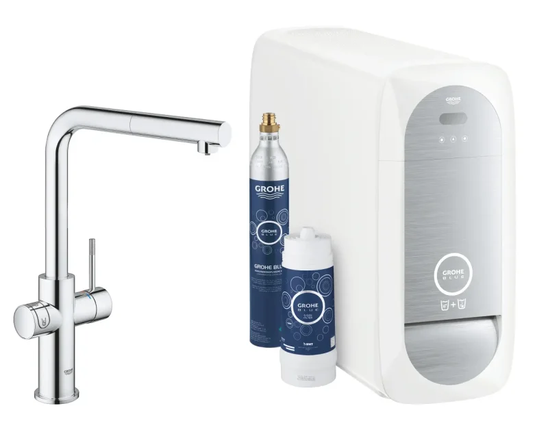 Grohe Blue Home - virtuves izlietnes vienas sviras maisītājs ar filtrēšanas funkciju un dzesēšanas iekārtu, hromēts 31539000