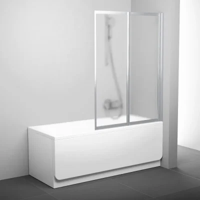 Ravak Supernova - salokāma divdaļīga vannas aizsargsiena VS2 105, 105x140 cm, satinēts/rievots 796M0U00ZG