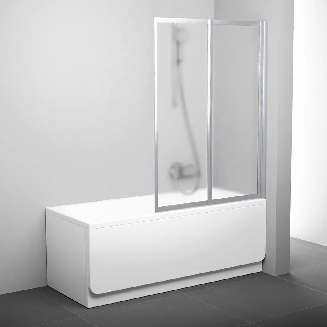 Ravak Supernova - salokāma divdaļīga vannas aizsargsiena VS2 105, 105x140 cm, satinēts/rievots 796M0U00ZG