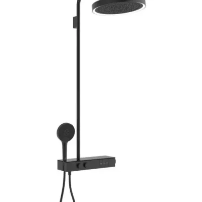 Ideal Standard Ceratherm Solos - dušas komplekts ar termostatu, diametrs 33 cm, 3 strūklu veidi, ar LED apgaismojumu, zīdaini melns A7883XG