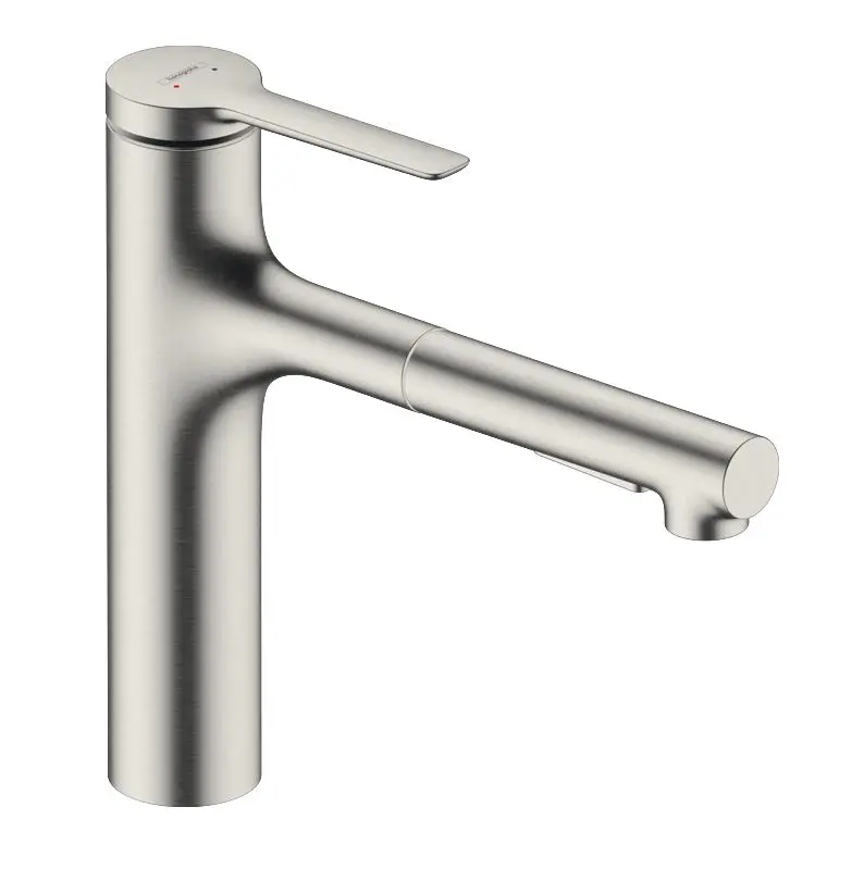 Hansgrohe Zesis M33 - virtuves izlietnes maisītājs ar izvelkamu dušu, sBox, nerūsējošā tērauda izskats 74823800