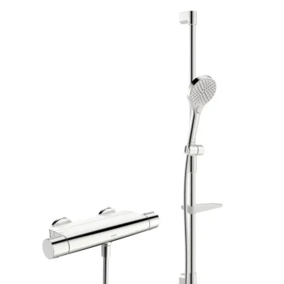 Hansa Optima - dušas komplekts ar termostatu, 3 strūklas veidi, hroms 48130331