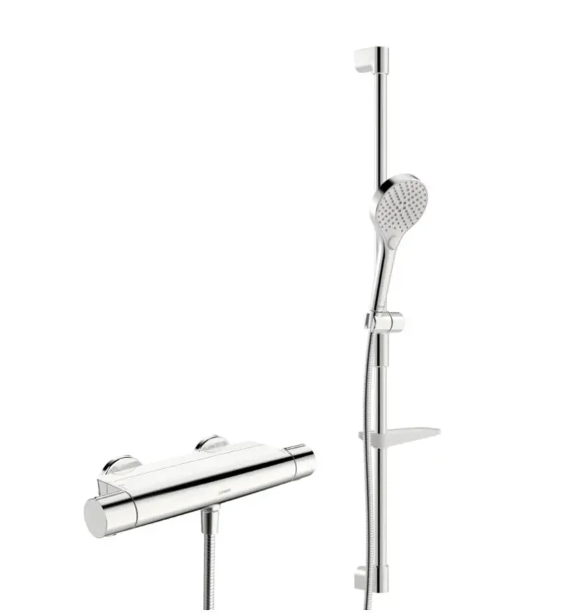 Hansa Optima - dušas komplekts ar termostatu, 3 strūklas veidi, hroms 48130331