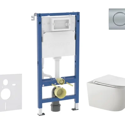 Geberit Duofix - priekšsienas elementu komplekts, Gaia WC ar Softclose sēdekli un Delta01 vadības plati, matēts hroms SANI11CA1137B