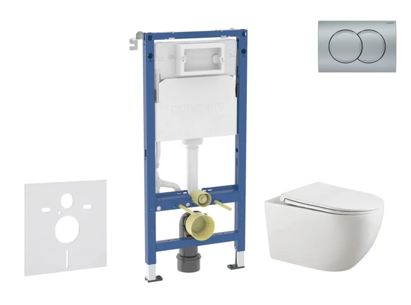 Geberit Duofix - priekšsienas elementu komplekts, Gaia WC ar Softclose sēdekli un Delta01 vadības plati, matēts hroms SANI11CA1137B