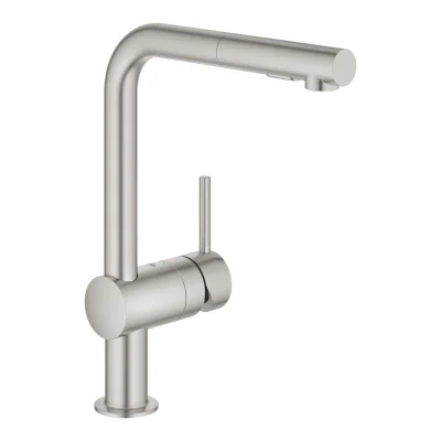 Grohe Minta - virtuves izlietnes maisītājs ar izvelkamu trauku dušu, SuperSteel 30274DC0