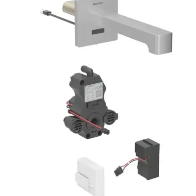 Geberit Brenta - elektronisks zemapmetuma izlietnes vārsts, darbība no tīkla, easy to clean, birstēts nerūsējošais tērauds 116.271.SN.1