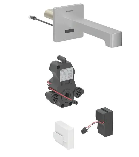 Geberit Brenta - elektronisks zemapmetuma izlietnes vārsts, darbība no tīkla, easy to clean, birstēts nerūsējošais tērauds 116.271.SN.1