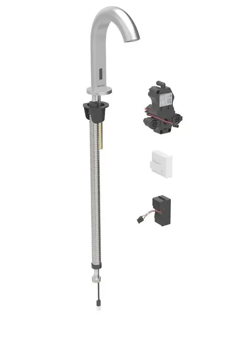 Geberit Piave - elektronisks izlietnes vārsts, tīkla barošana, easy to clean, birstēts nerūsējošais tērauds 116.181.SN.1