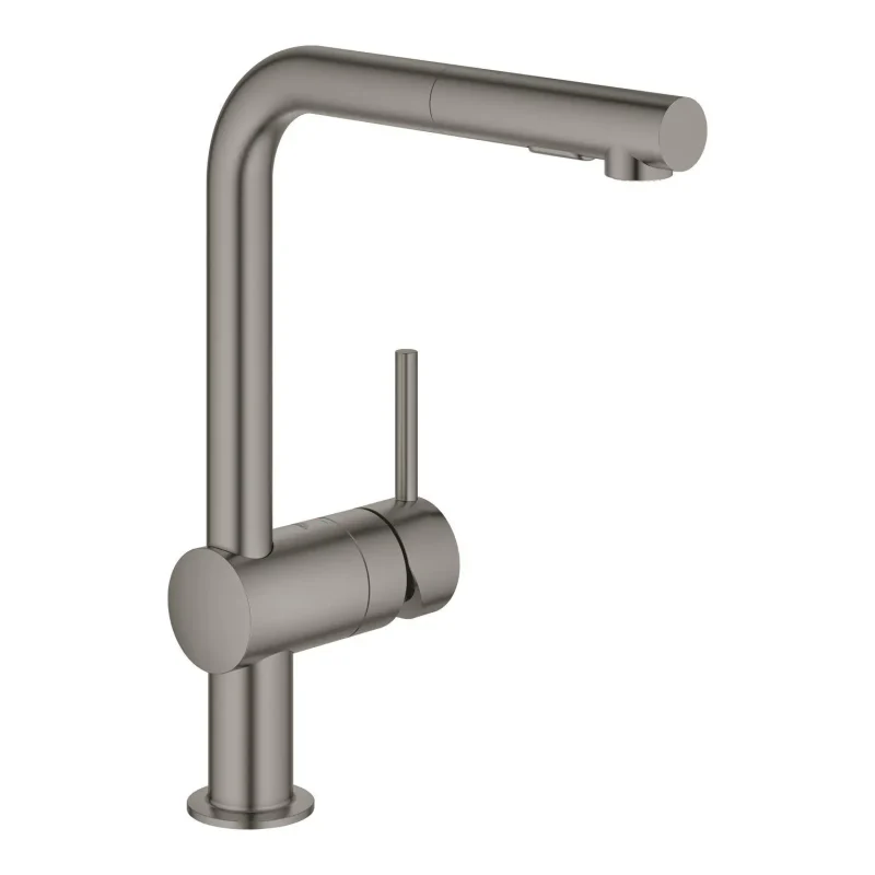 Grohe Minta - virtuves izlietnes maisītājs ar izvelkamu trauku dušu, matēts grafīts 30274AL0