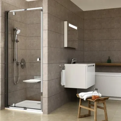 Ravak Pivot - veramas durvis 90-102 cm, spīdīgs alumīnijs/caurspīdīgs stikls 03G70C00Z1