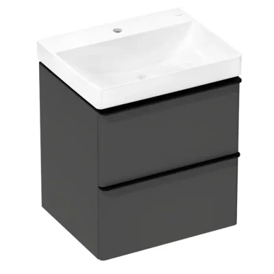 Hansgrohe Xelu Q - izlietne ar zemizlietnes skapi, 63x58x50 cm, 2 atvilktnes, matēti pelēks/matēti melns 54372670