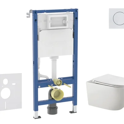 Geberit Duofix - komplekts ar priekšsienas elementu, Gaia WC ar Softclose sēdekli un Delta01 vadības plati, Alpu balts SANI11CA3124B