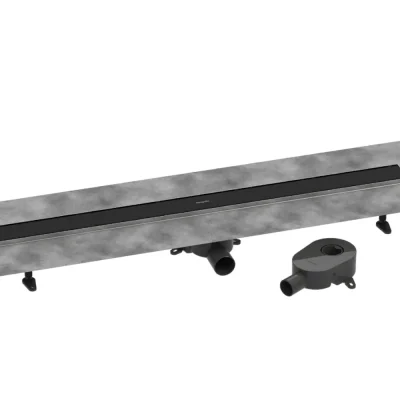Hansgrohe RainDrain Go - dušas noteka 100 cm ar abpusēju resti, flīžu ielikšanai, matēti melns 56275670