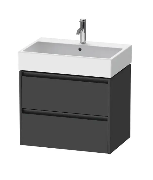 Duravit Ketho.2 - izlietnes skapītis, 55x68x46 cm, 2 atvilktnes, grafīta matēts K25276049490000