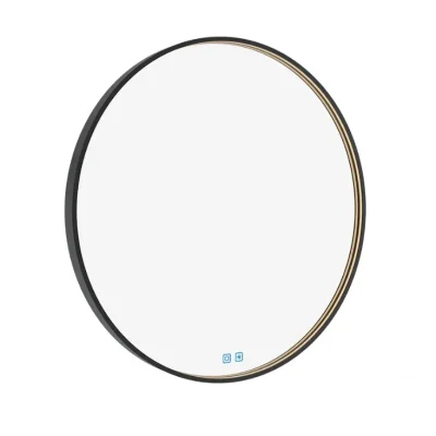 Nimco spogulis - spogulis ar LED apgaismojumu, diametrs 70 cm, skāriena sensors, melns ZPC 31001RVX-90
