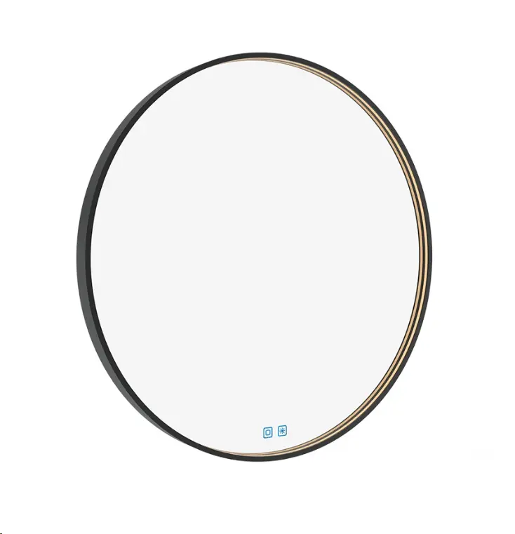 Nimco spogulis - spogulis ar LED apgaismojumu, diametrs 70 cm, skāriena sensors, melns ZPC 31001RVX-90