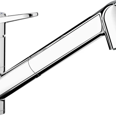Blanco Wega S - virtuves izlietnes maisītājs ar izvelkamu dušu, hroms 526416