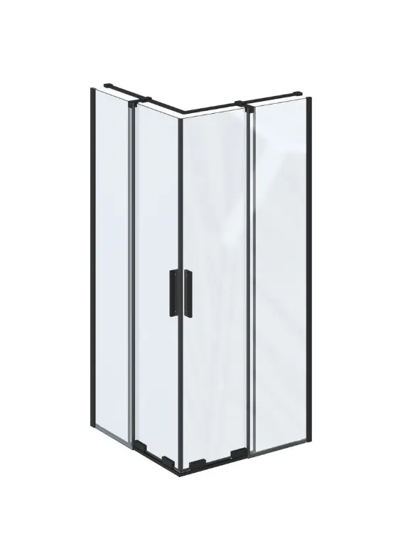 Ravak Roll - dušas kabīne 80x80 cm, melns/caurspīdīgs stikls X14V40300Z1