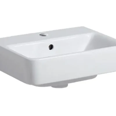 Geberit Selnova Compact - rokas izlietne 45x34 cm, ar 1 jaucējkrāna atveri, ar pārplūdi, balta 501.561.00.7