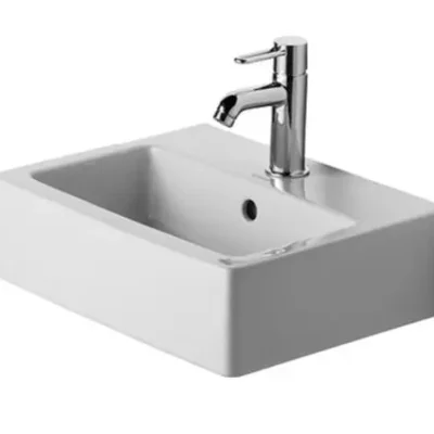 Duravit Vero - rokas izlietne 45x35 cm, ar 1 krāna caurumu, ar WonderGliss, Alpu balts 07044500001
