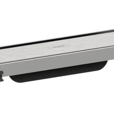 Hansgrohe RainDrain Match - dušas noteka 600 ar nerūsējošā tērauda resti, ar augstumā regulējamu rāmi, matēts nerūsējošais tērauds 56036800