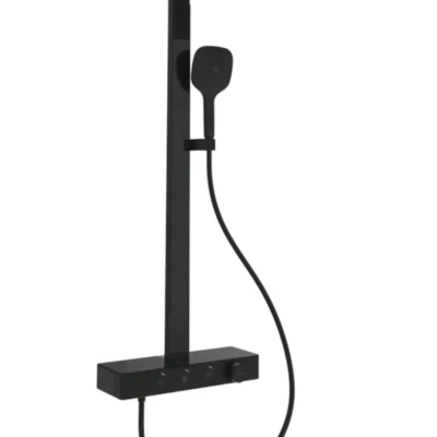 Villeroy & Boch Infinity Showers - dušas komplekts ar termostatu, 36x24 cm, 3 strūklas veidi, matēti melns TVS110004000K5