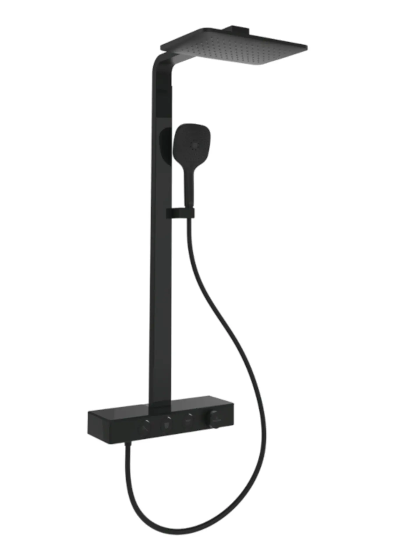 Villeroy & Boch Infinity Showers - dušas komplekts ar termostatu, 36x24 cm, 3 strūklas veidi, matēti melns TVS110004000K5