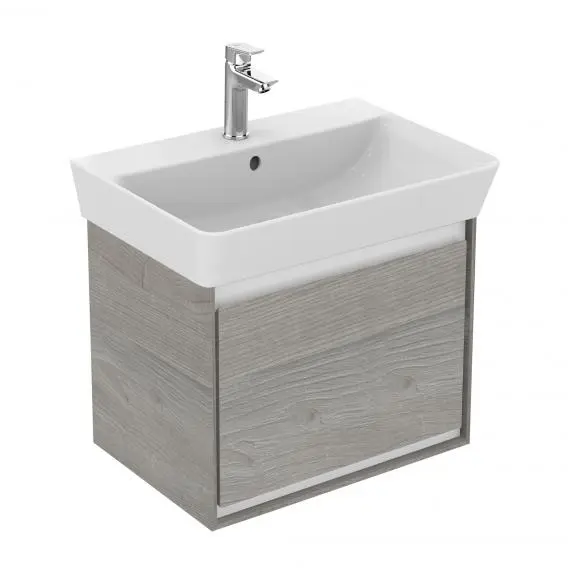 Ideal Standard Connect Air - izlietnes skapītis Cube 55 cm, 48x41x40 cm, ozolkoka pelēks dekors/balts matēts E0844PS