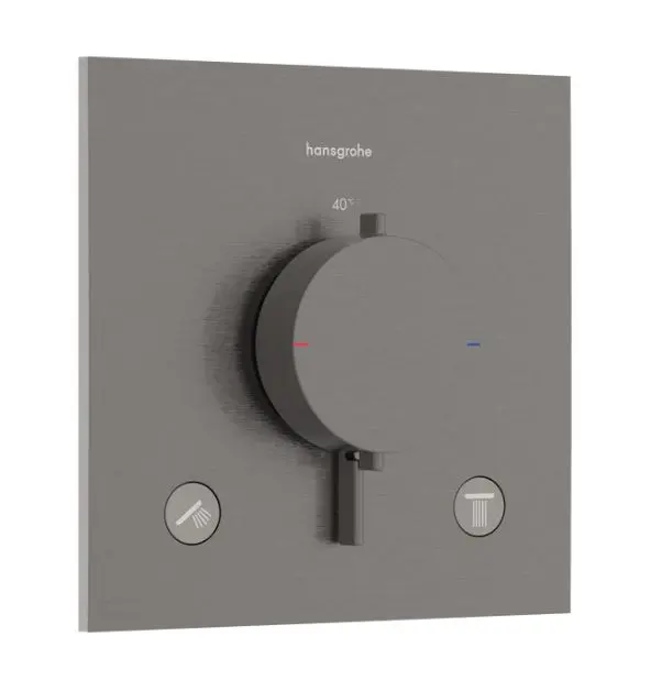 Hansgrohe Ecostat Comfort E - zemapmetuma termostata maisītājs 2 patērētājiem, hroms melns matēts 33711340