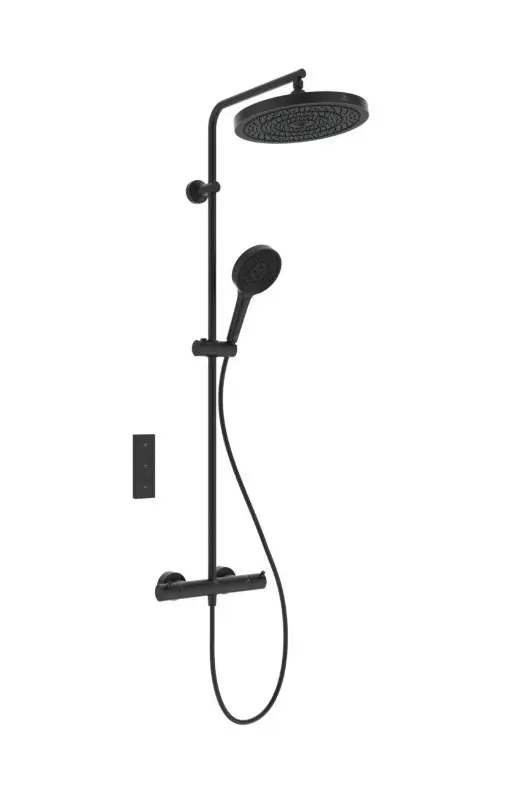 Ideal Standard Ceratherm T125+ - dušas komplekts ar termostatu, diametrs 30 cm, 3 strūklas, zīdaini melns A7689XG