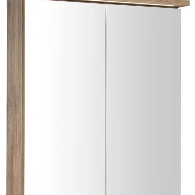 Aqualine KAWA - spoguļskapītis ar LED apgaismojumu, 60x70x22 cm, ozols Emporio WGL36S