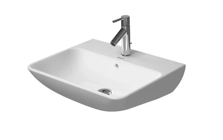 Duravit ME by Starck - izlietne 55x44 cm, ar 1 jaucējkrāna caurumu, ar WonderGliss, Alpu balts 23355500001