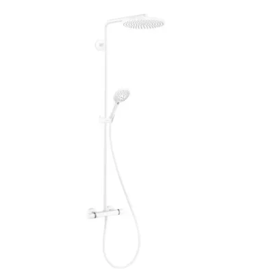 Hansgrohe Raindance S - dušas komplekts ar termostatu, diametrs 24 cm, 3 strūklas veidi, EcoSmart, matēti balts 28823700