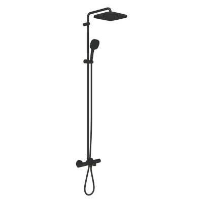 Grohe Vitalio Comfort - dušas komplekts ar vannas termostatu, 25x25 cm, 2 strūklas veidi, matēti melns 269842431