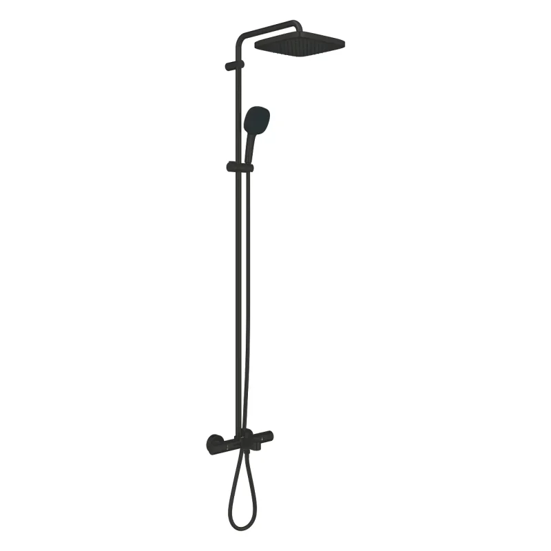 Grohe Vitalio Comfort - dušas komplekts ar vannas termostatu, 25x25 cm, 2 strūklas veidi, matēti melns 269842431