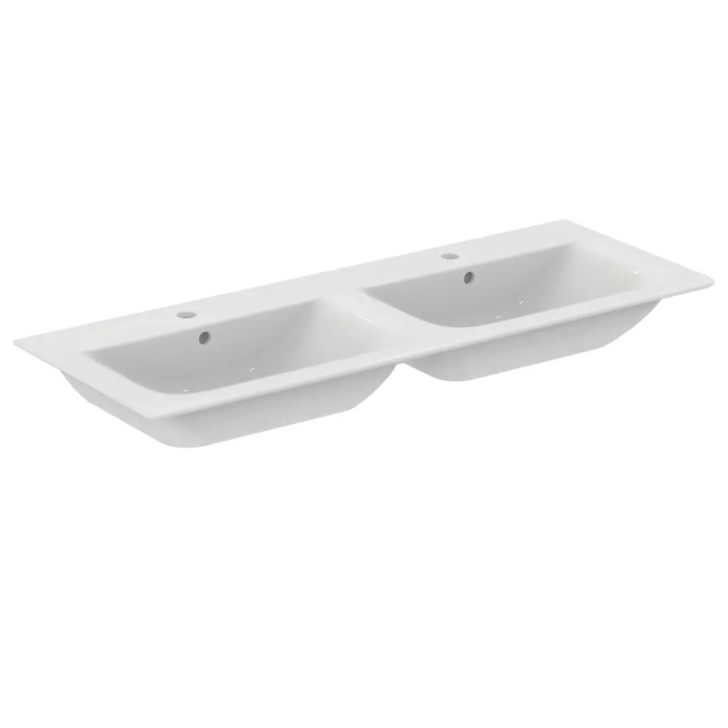 Ideal Standard Connect Air - dubultā izlietne, 124x46 cm, ar pārplūdi, balta E027301
