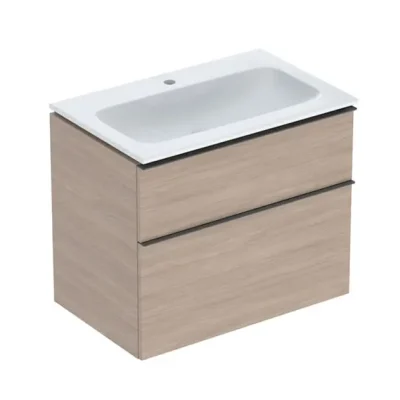 Geberit iCon - izlietne ar skapīti, 75x48x63 cm, 2 atvilktnes, KeraTect, Ozols 502.332.JH.1