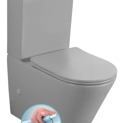Sapho Paco - WC komplekts, Vario noteka, Rimless, pelēks PC1012WRGR
