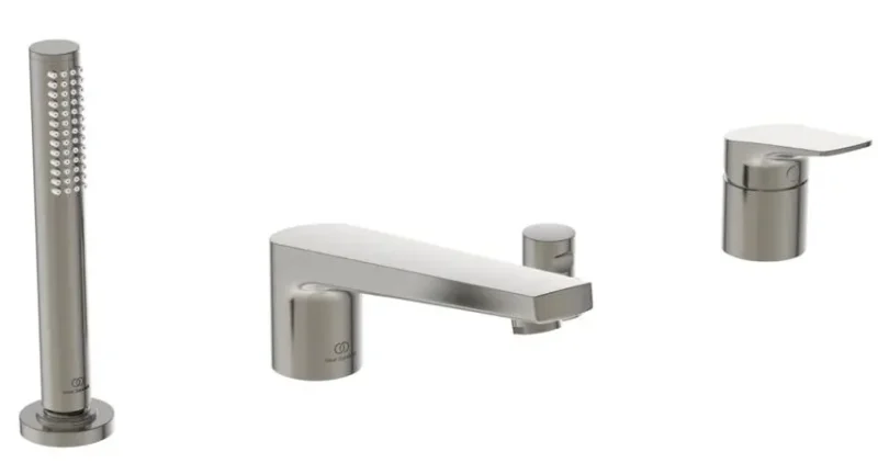 Ideal Standard La Dolce Vita - vannas malas maisītājs, 4 caurumu montāža, Silver Storm BD671GN