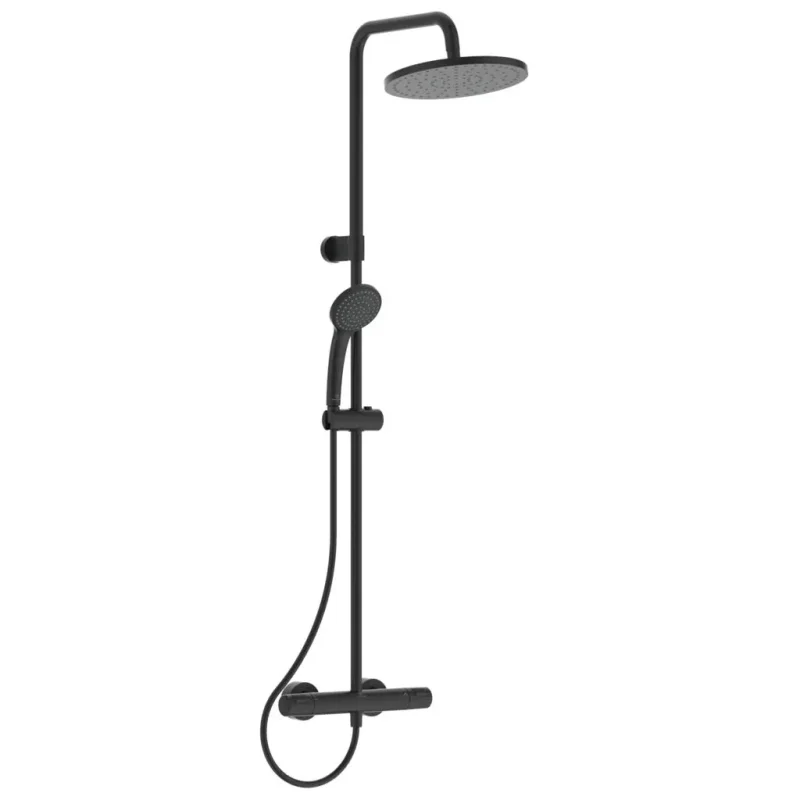 Ideal Standard CeraTherm - dušas komplekts T25 ar termostatu, 20 cm, 1 strūkla, melns A7546XG