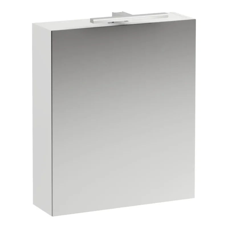 Laufen Base - spoguļskapis ar LED apgaismojumu, 70x60x19 cm, 1 durvis, eņģes kreisajā pusē, balts matēts H4027511102601